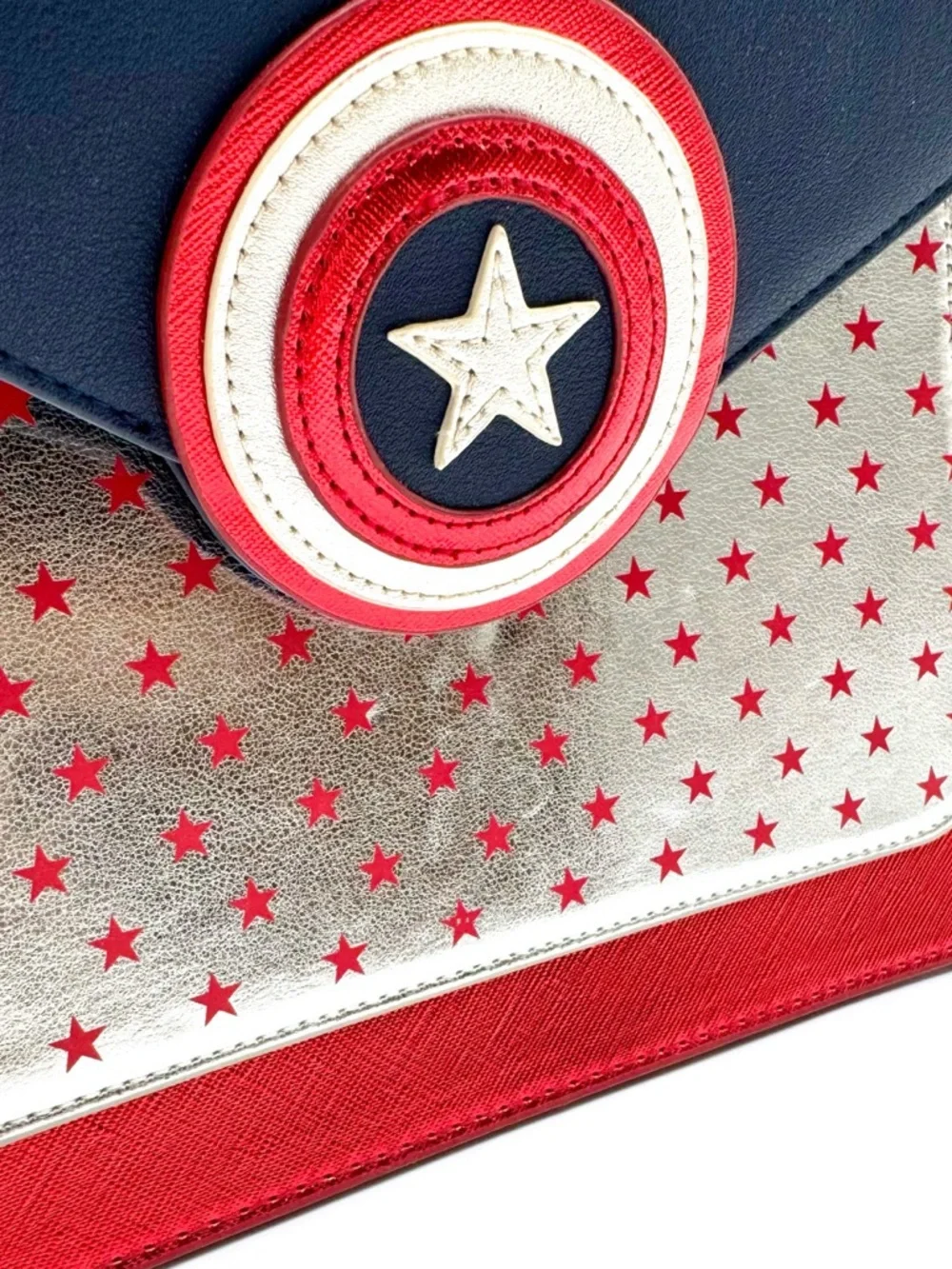 Danielle Nicole Disney Marvel Captain America Vegan Leather Handbag Crossbody - Picture 7 of 13